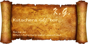 Kutschera Gábor névjegykártya